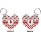 Ladybugs & Gingham Heart Keychain (Front + Back)