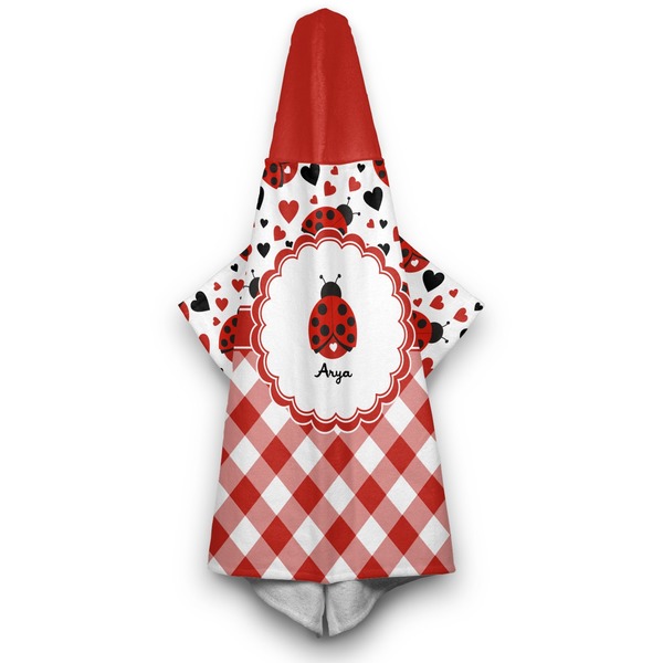 Ladybugs & Gingham Hooded Towel - Hanging