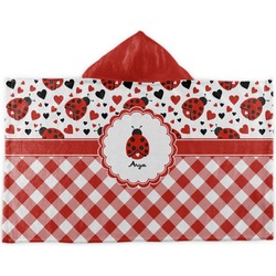 Ladybugs & Gingham Kids Hooded Towel (Personalized)