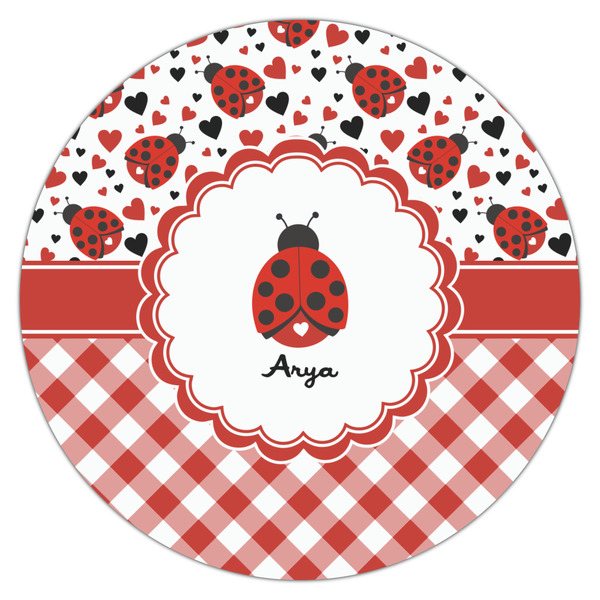 Ladybugs & Gingham Icing Circle - Large - Single