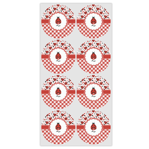 Ladybugs & Gingham Icing Circle - Medium - Set of 8
