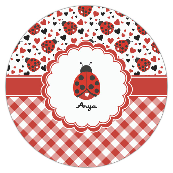 Ladybugs & Gingham Icing Circle - Medium - Single