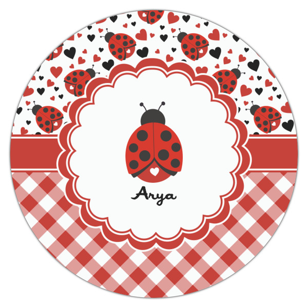 Ladybugs & Gingham Icing Circle - Small - Single
