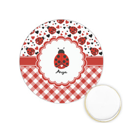 Ladybugs & Gingham Printed Cookie Topper - 1.25" (Personalized)