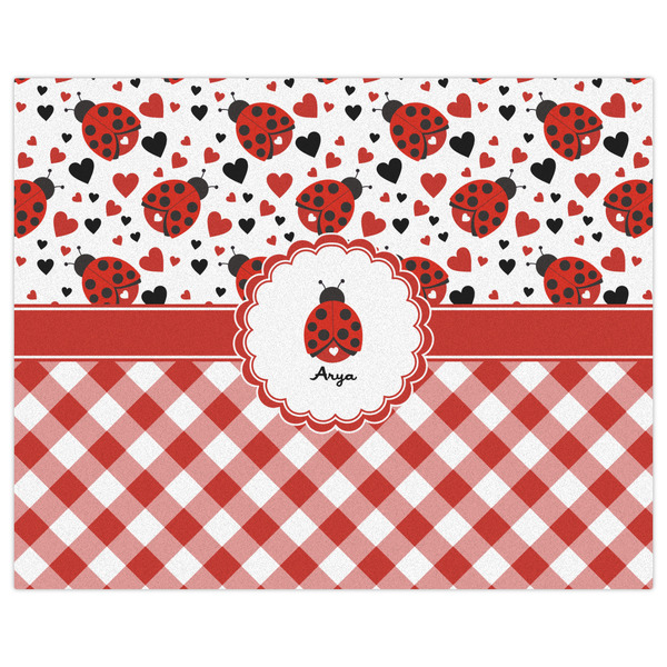Ladybugs & Gingham Indoor / Outdoor Rug - 8'x10' - Front Flat