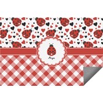 Ladybugs & Gingham Indoor / Outdoor Rug - 6'x8' w/ Name or Text