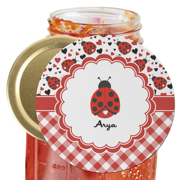Custom Ladybugs & Gingham Jar Opener (Personalized)