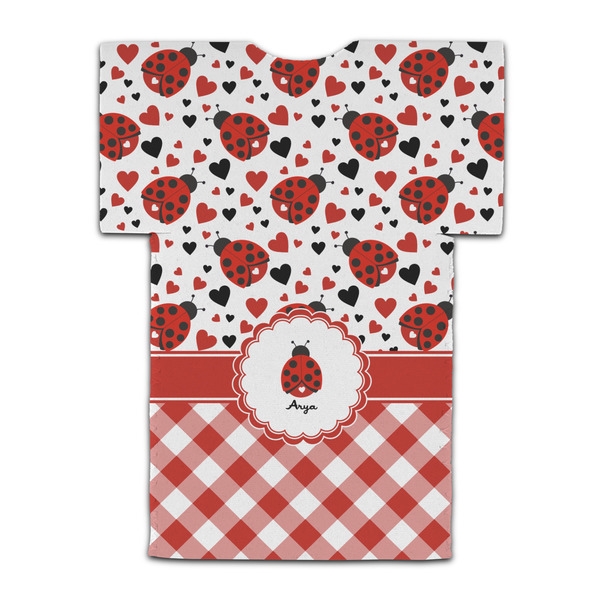 Ladybugs & Gingham Jersey Bottle Cooler - BACK (flat)