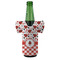 Ladybugs & Gingham Jersey Bottle Cooler - FRONT (on bottle)