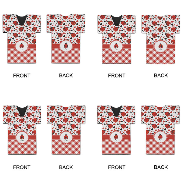 Ladybugs & Gingham Jersey Bottle Cooler - Set of 4 - APPROVAL
