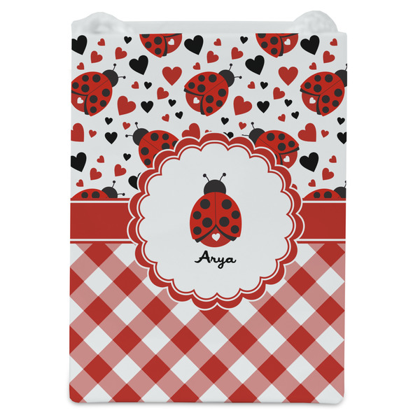 Ladybugs & Gingham Jewelry Gift Bag - Matte - Front