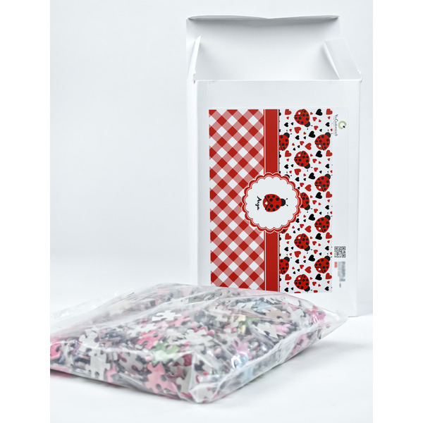 Ladybugs & Gingham Jigsaw Puzzle 1014 Piece - Box