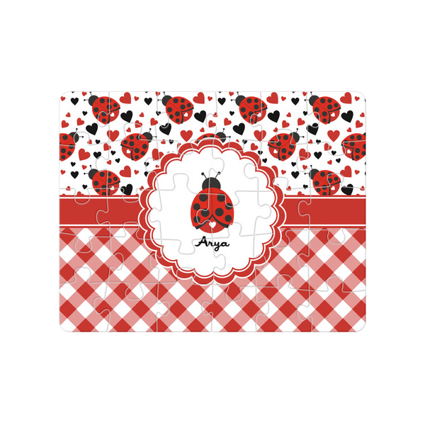 Custom Ladybugs & Gingham Jigsaw Puzzles (Personalized)