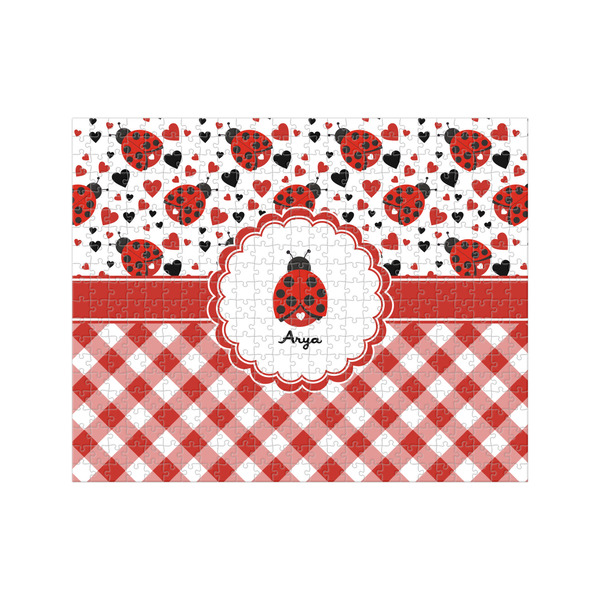 Custom Ladybugs & Gingham 500 pc Jigsaw Puzzle (Personalized)
