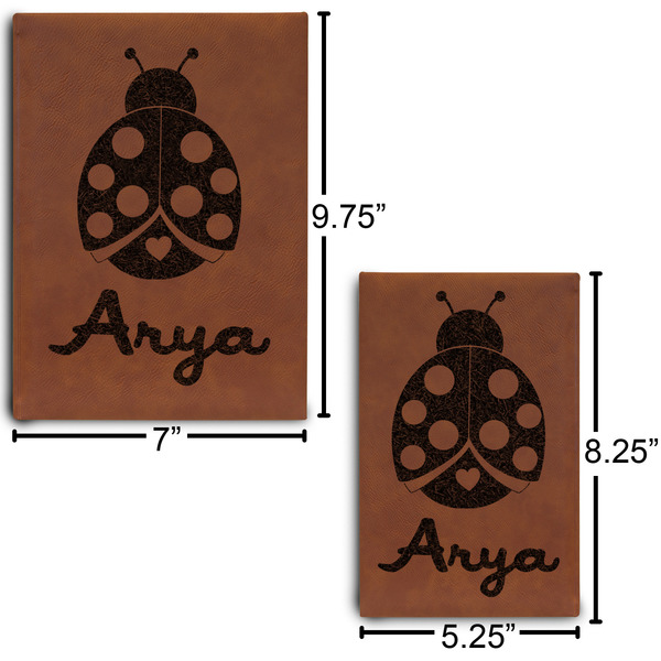 Ladybugs & Gingham Journal Size Comparisons w/ Dimensions