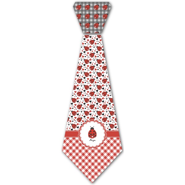 Custom Ladybugs & Gingham Iron On Tie (Personalized)