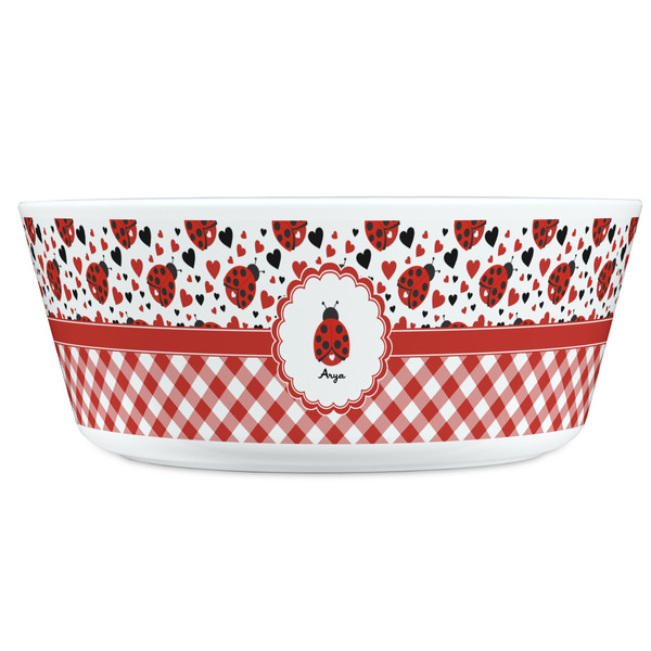 Ladybugs & Gingham Kids Bowls - FRONT