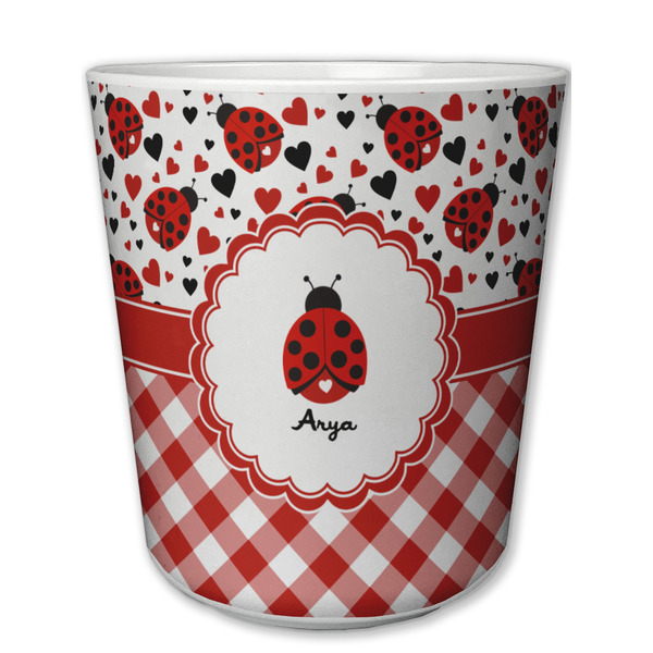 Custom Ladybugs & Gingham Plastic Tumbler 6oz (Personalized)