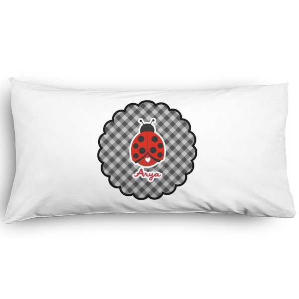 Custom Ladybugs & Gingham Pillow Case - King - Graphic (Personalized)
