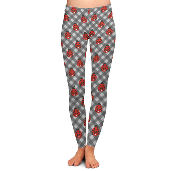 Custom Ladybugs & Gingham Ladies Leggings - Extra Small