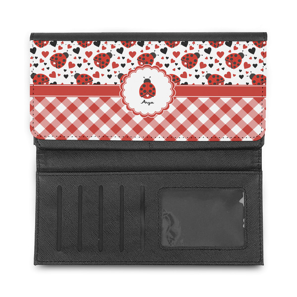 Ladybugs & Gingham Ladies Wallet - Half Way Open