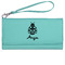 Ladybugs & Gingham Ladies Wallet - Leather - Teal - Front View