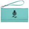 Ladybugs & Gingham Ladies Leatherette Wallet - Laser Engraved- Teal (Personalized)