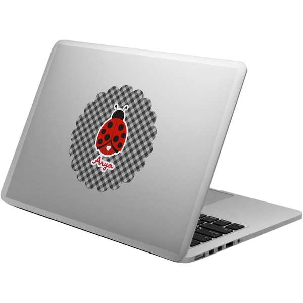 Custom Ladybugs & Gingham Laptop Decal (Personalized)