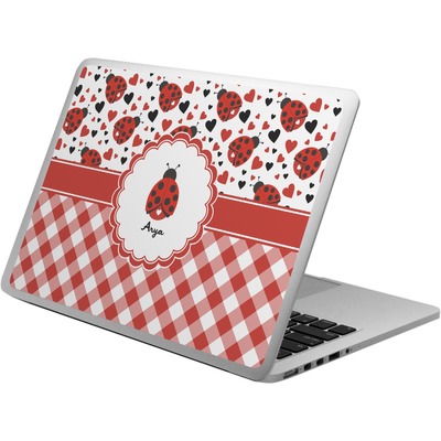 Ladybugs & Gingham Laptop Skin - Custom Sized (Personalized)