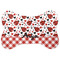 Ladybugs & Gingham Bone Shaped Dog Food Mat (Personalized)