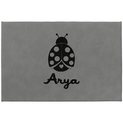 Ladybugs & Gingham Large Gift Box w/ Engraved Leather Lid (Personalized)
