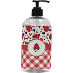 Ladybugs & Gingham Plastic Soap / Lotion Dispenser (Personalized)
