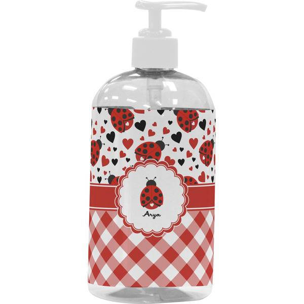 Ladybugs & Gingham Large Liquid Dispenser (16 oz) - White