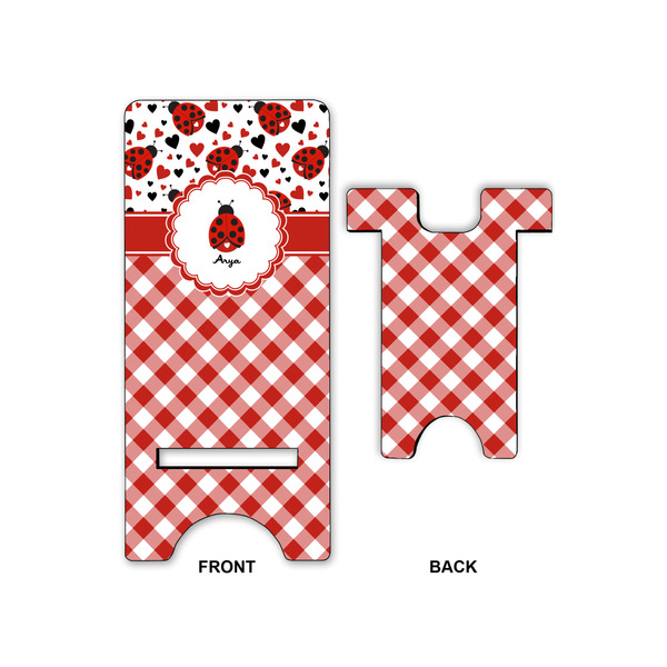 Ladybugs & Gingham Large Phone Stand - Front & Back