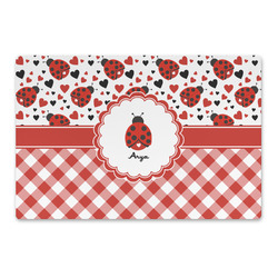 Ladybugs & Gingham Large Rectangle Car Magnet (Personalized)