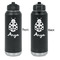 Ladybugs & Gingham Laser Engraved Water Bottles - Front & Back Engraving - Front & Back View