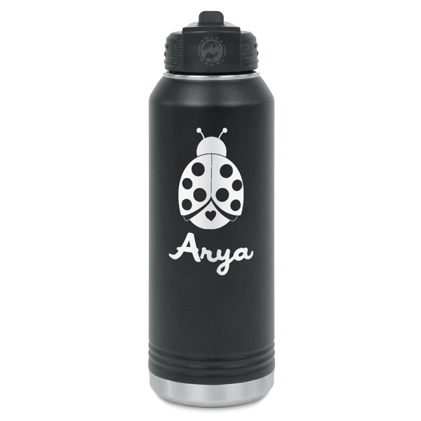 Custom Ladybugs & Gingham Water Bottles - Laser Engraved (Personalized)