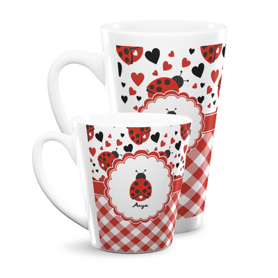 Ladybugs & Gingham Latte Mug (Personalized)