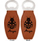 Ladybugs & Gingham Leather Bar Bottle Opener - Front and Back