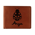 Ladybugs & Gingham Leatherette Bifold Wallet (Personalized)