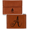 Ladybugs & Gingham Leather Business Card Holder - Front Back