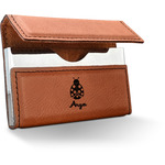 Ladybugs & Gingham Leatherette Business Card Holder - Double Sided (Personalized)