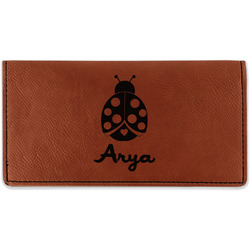 Ladybugs & Gingham Leatherette Checkbook Holder (Personalized)