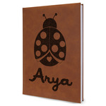 Ladybugs & Gingham Leather Sketchbook - Large - Single Sided (Personalized)