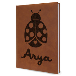 Ladybugs & Gingham Leatherette Journal - Large - Single Sided (Personalized)