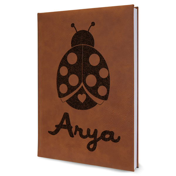 Custom Ladybugs & Gingham Leatherette Journal - Large - Single Sided (Personalized)