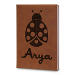 Ladybugs & Gingham Leatherette Journal - Large - Double Sided (Personalized)