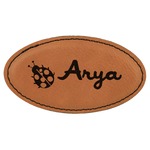 Ladybugs & Gingham Leatherette Oval Name Badge with Magnet (Personalized)