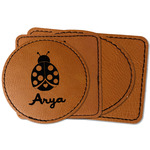 Ladybugs & Gingham Faux Leather Iron On Patch (Personalized)
