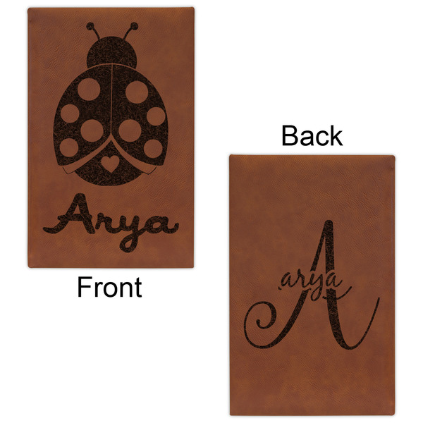 Ladybugs & Gingham Leatherette Sketchbooks - Small - Double Sided - Front & Back View